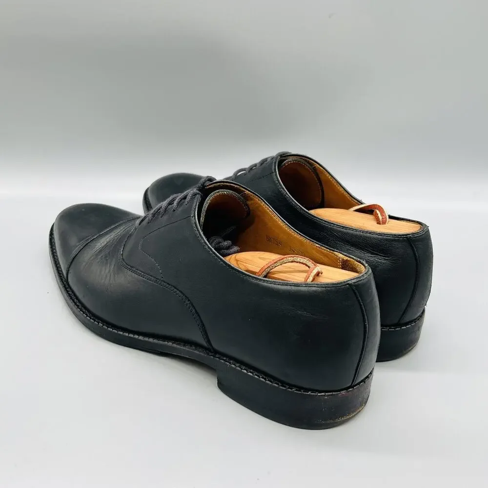 Beckett Simonon Shoes Mens 9 Black Leather Cap Toe Oxford Dress Handmade Classic
